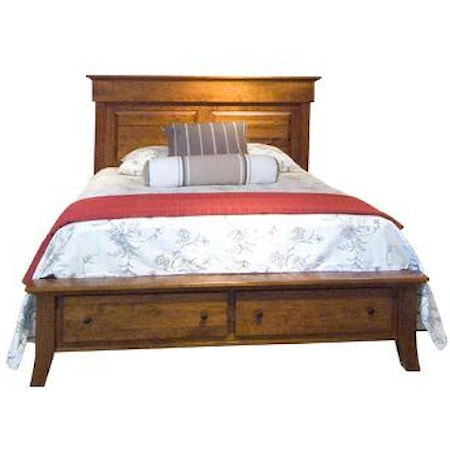 Full Panel Bed with Storage Footboard