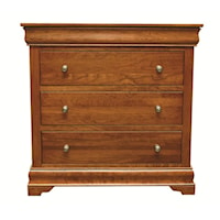 Transitional Bedside Chest with Three Drawers 