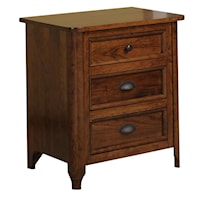 Transitional Nightstand with Three Drawers