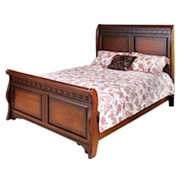 Traditional California King Sleigh Bed with High Footboard