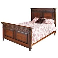 Traditional Queen Panel Bed with High Footboard