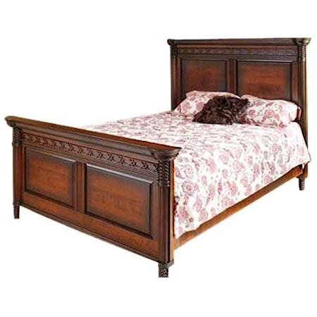 Full Panel Bed with High Footboard