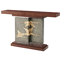 Flight Console Table with Flying Cranes Motif