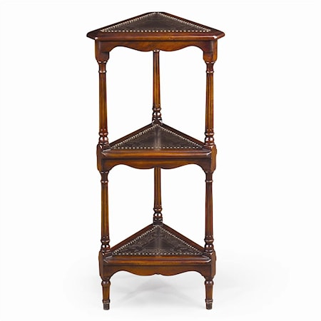 Engraved 3 Tier Corner Etagere