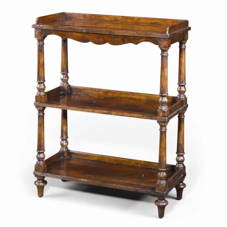 Antiqued Wood 3 Tiered Etagere