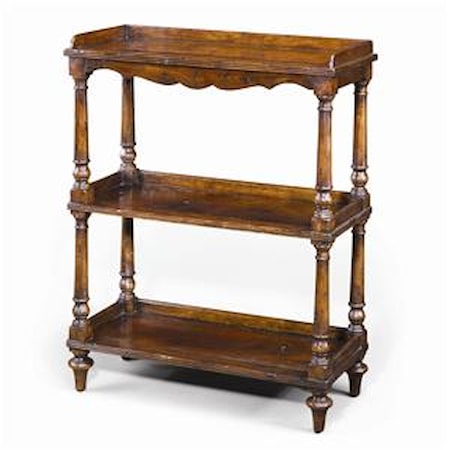 Antiqued Wood 3 Tiered Etagere