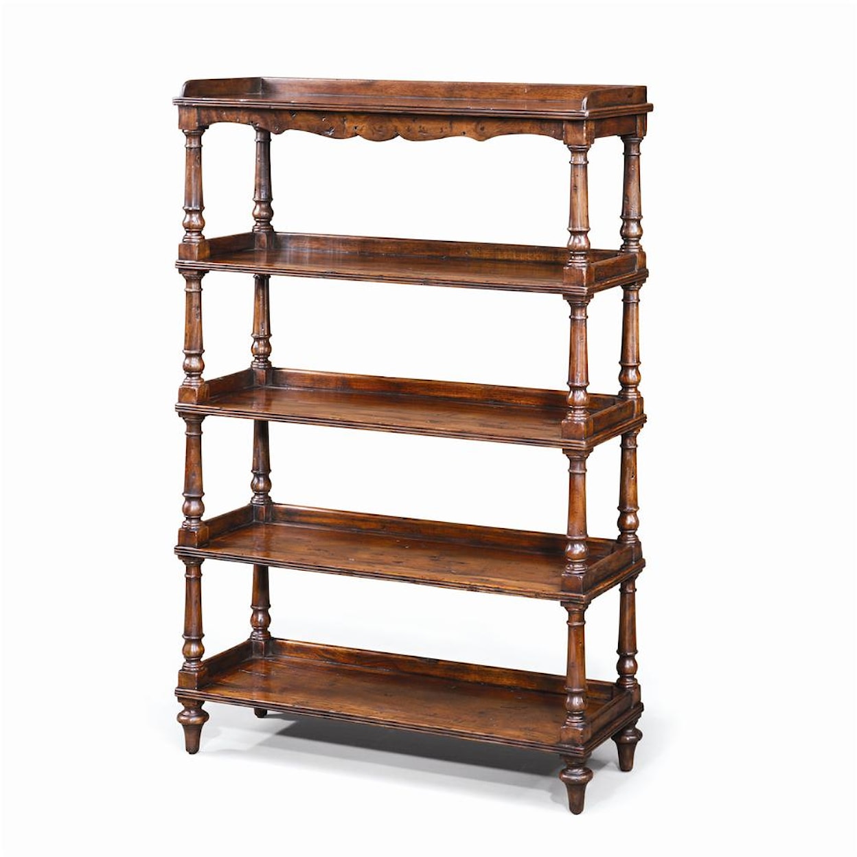 Theodore Alexander Bookcases Antiqued Wood 5 Tiered Etagere