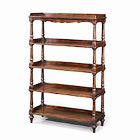 Antiqued Wood 5 Tiered Etagere Display Bookcase