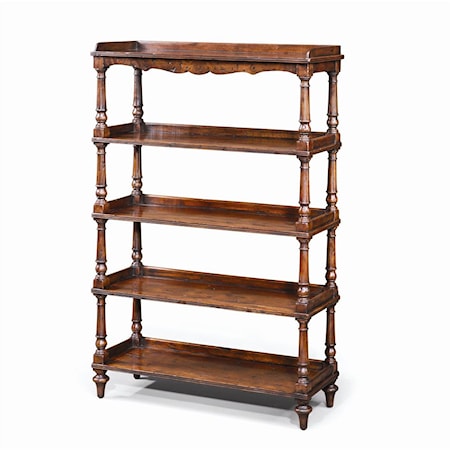 Antiqued Wood 5 Tiered Etagere