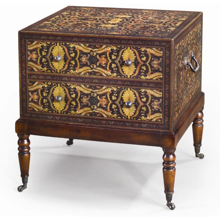 Theodore Alexander Chest of Drawers Bedside Chest/ Lamp Table with Casters