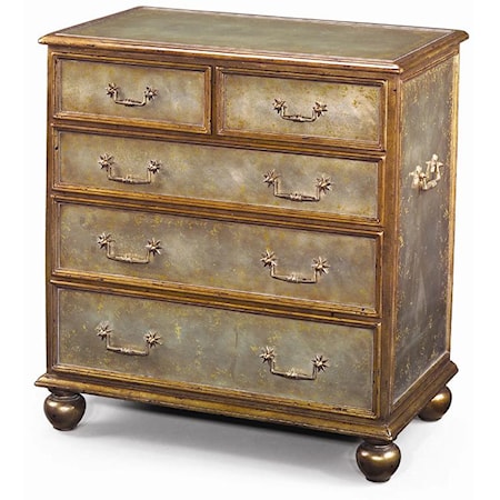 Silver and Gilt Verre Paneled Chest