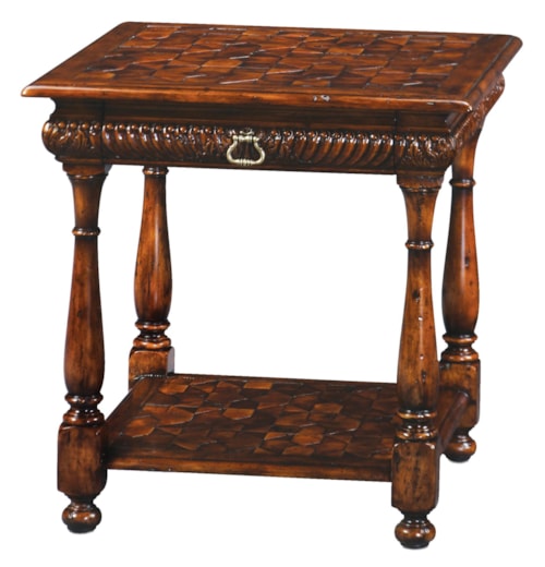 Elizabeth's Square Lamp Table with Slim Drawer
