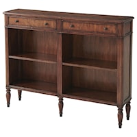 Characteristic Bookcase with Brown Leather Top