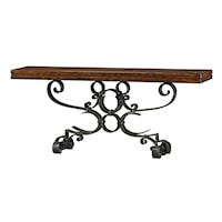 Iron Console Table with Scroll Base