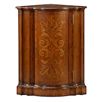 Corner Cabinet with Floral Inlaid Door