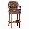 Theodore Alexander Seating Leather Oval Back Barolo Bar Chair