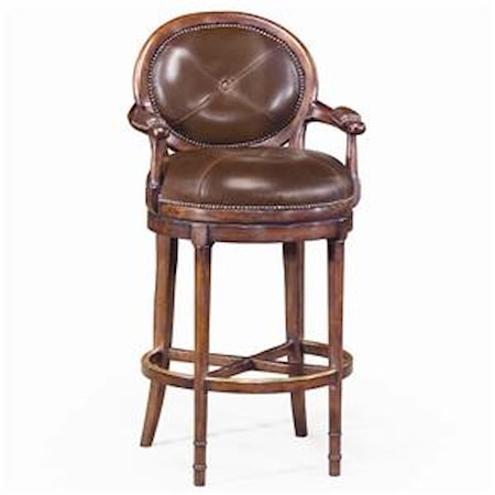 Leather Oval Back Barolo Bar Chair