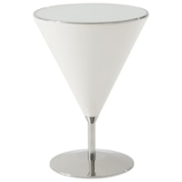 Mixology Accent Table with Quartz Finish and Stainless Steel Base