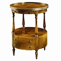 2 Drawer Circular Lamp End Table