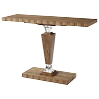 Contemporary Optical Illusion Console Table with Glass Accents