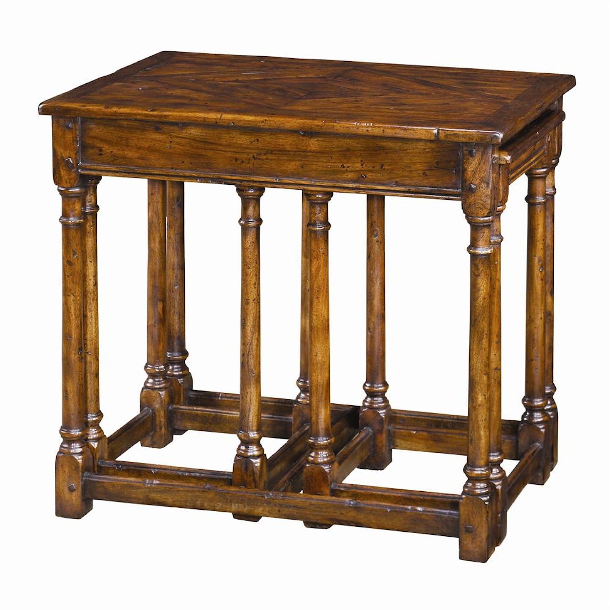 Theodore Alexander Tables 3 Antiqued Wood Parquetry Tables