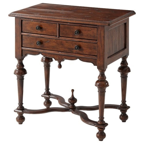 3 Drawer Rectangular Antique End Table