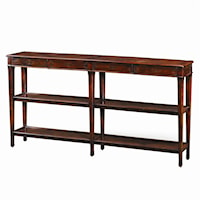 4 Drawer 2 Shelf Traditional Sofa Table