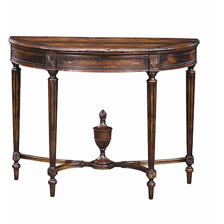 Antiqued Wood Bowfront Sofa Table