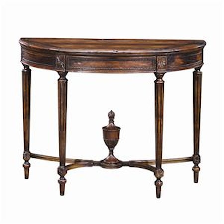 Antiqued Wood Bowfront Sofa Table