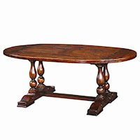 Oval Antiqued Wood Dining Table