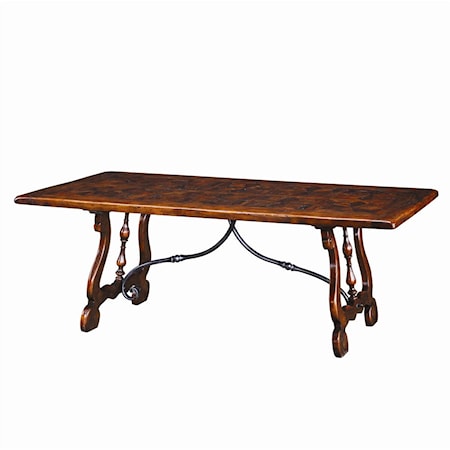 Rectangular Antiqued Wood Dining Table
