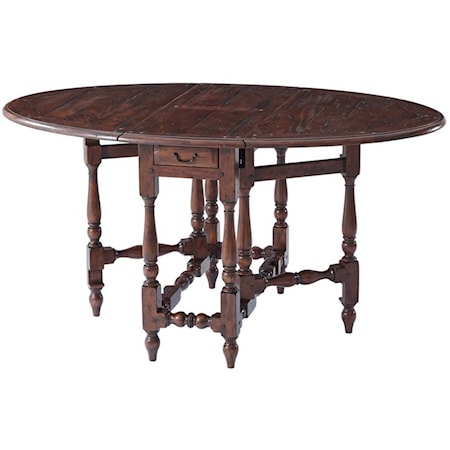Traditional Oval Antiqued Wood Dining Table