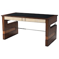 Striking Elements Writing Table with Inset Leather Top