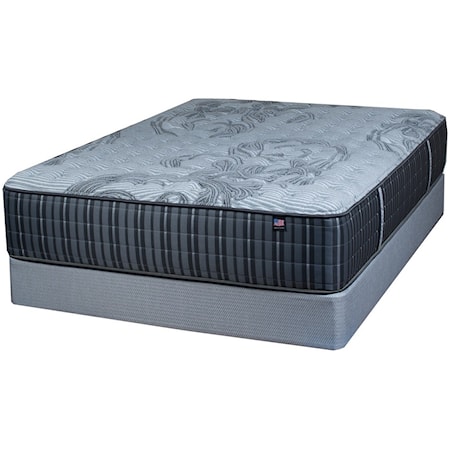 Queen Extra Firm Pocketed Coil Mattress and Natural Wood Foundation