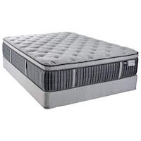 Twin Plush Pillow Top Pocketed Coil Mattress and Natural Wood Foundation