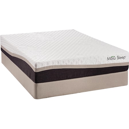 Queen Plush Memory Foam Mattress and Natural Wood Foundation
