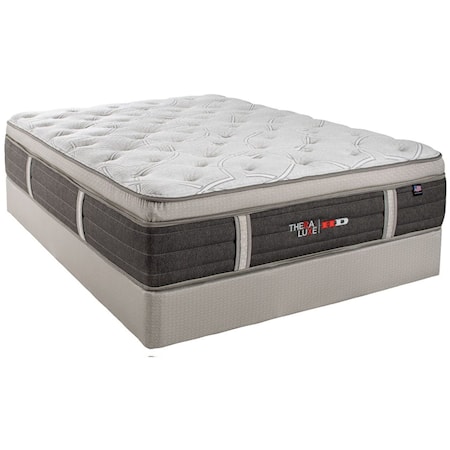 King Heavy Duty Plush Pillow Top Pocketed Coil Mattress and Therability™ Heavy Duty Foundation