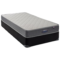 Twin Extra Long Firm Innerspring Mattress and Natural Wood Foundation
