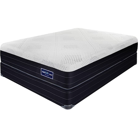 Queen Hybrid Mattress and Natural Wood Foundation