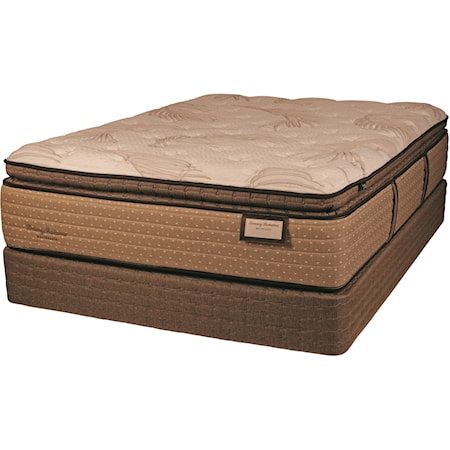 Full Pillow Top Coil on Coil Luxury Mattress and 9" Amish Hand Crafted Solid Wood Foundation