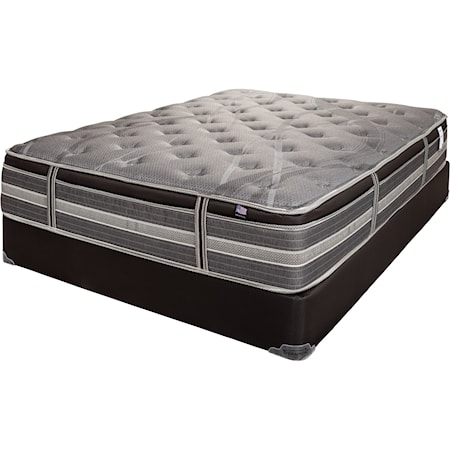 Queen Cushion Firm Pillow Top Encase Coil Mattress and 9" Backsense Platinum Box