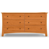 Solid Cherry Six Drawer Dresser