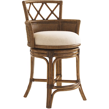 Quickship Kamala Bay Swivel Counter Stool