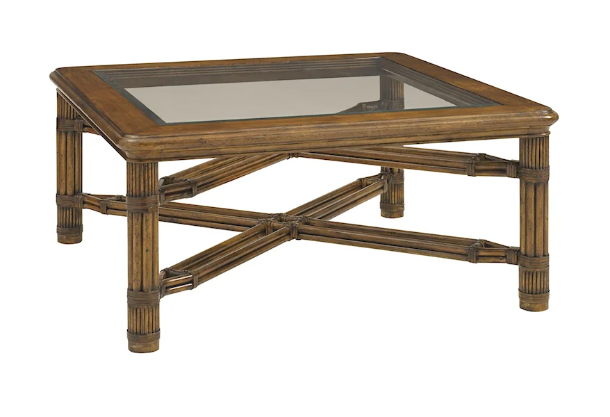 Bali Hai Capri Square Cocktail Table by Tommy Bahama Home at Howell Furniture