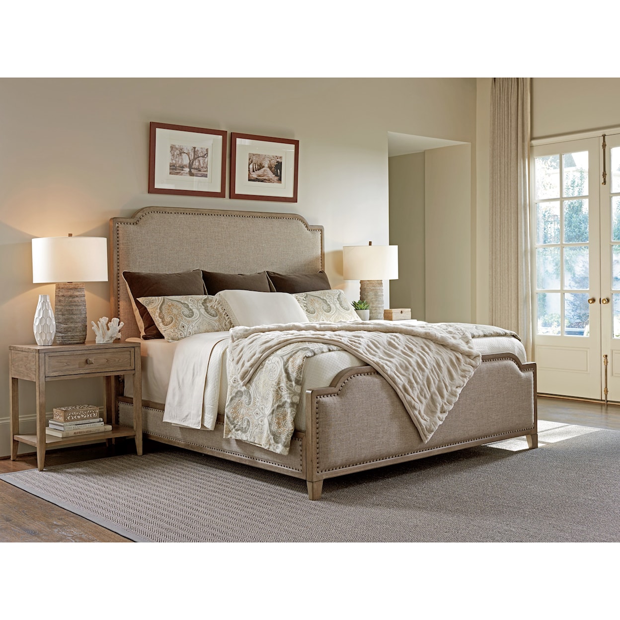 Tommy Bahama Home Cypress Point Stone Harbour Upholstered Bed 5/0 Queen