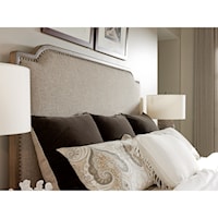 Stone Harbour Queen-Size Headboard with Fabric Upholstery and Nailhead Border