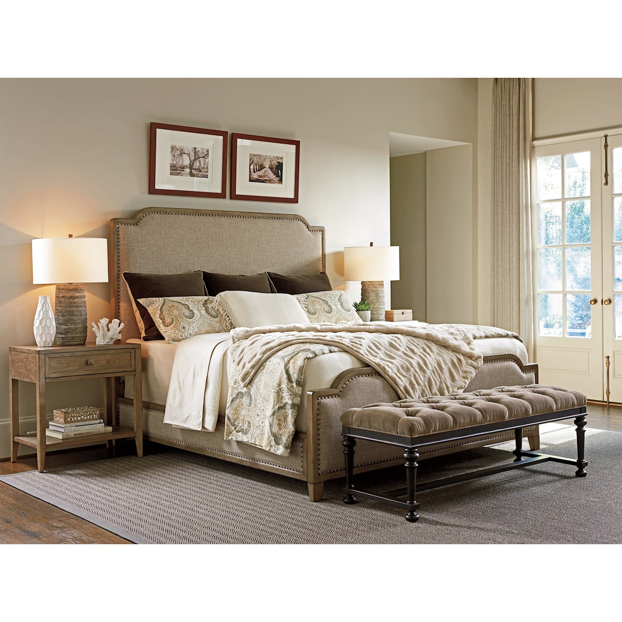 Tommy Bahama Home Cypress Point Stone Harbour Upholstered Bed 6/6 King