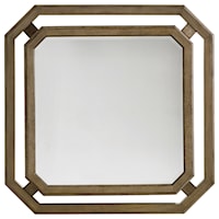 Callan Square Mirror with Wood and Metal Frame