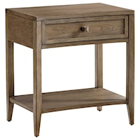 Stevenson Open Nightstand with One Drawer and Display Shelf