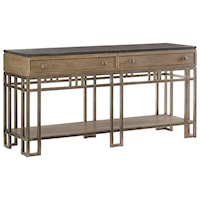 Twin Lakes Sideboard with Travertine Top and Silverware Storage